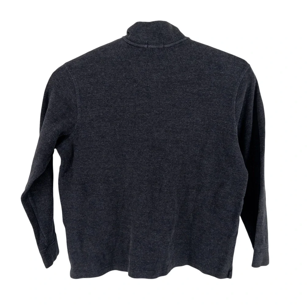 Polo Ralph Lauren Mens XL 1/4 Quarter Zip Sweater 100% Cotton Dark Gray Charcoal